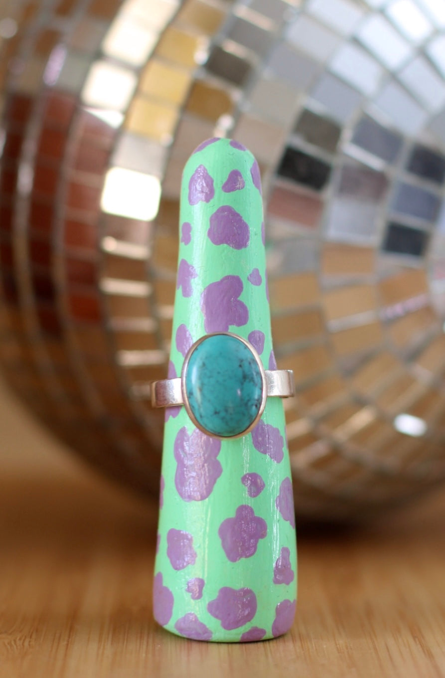 Ring Holder- Teal & Purple Cowprint