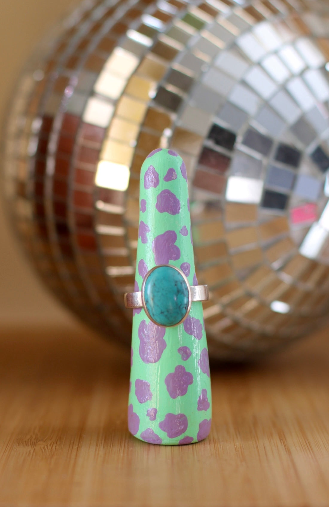 Ring Holder- Teal & Purple Cowprint