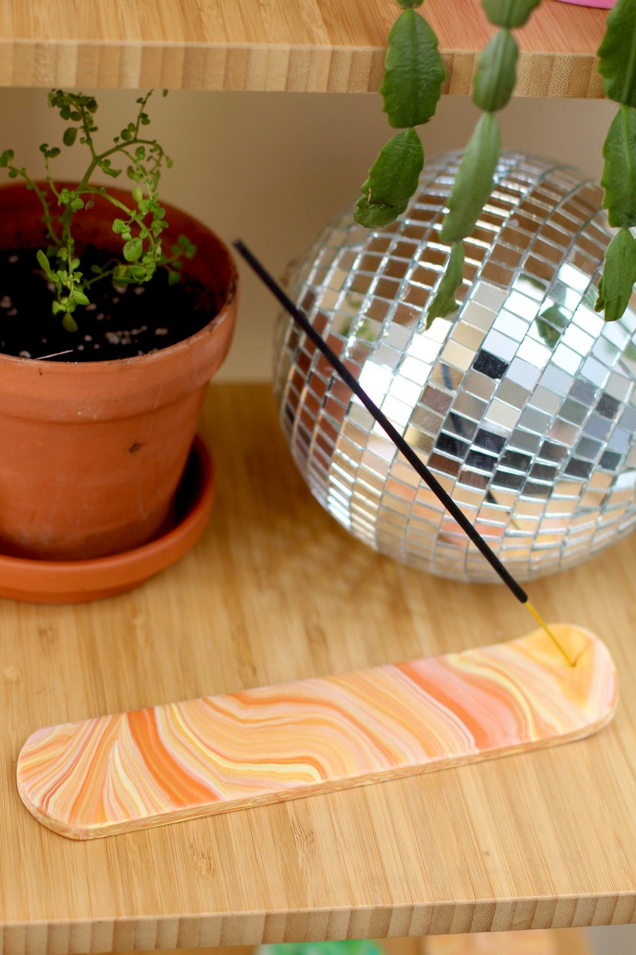Marble Incense Holder- Tangerine