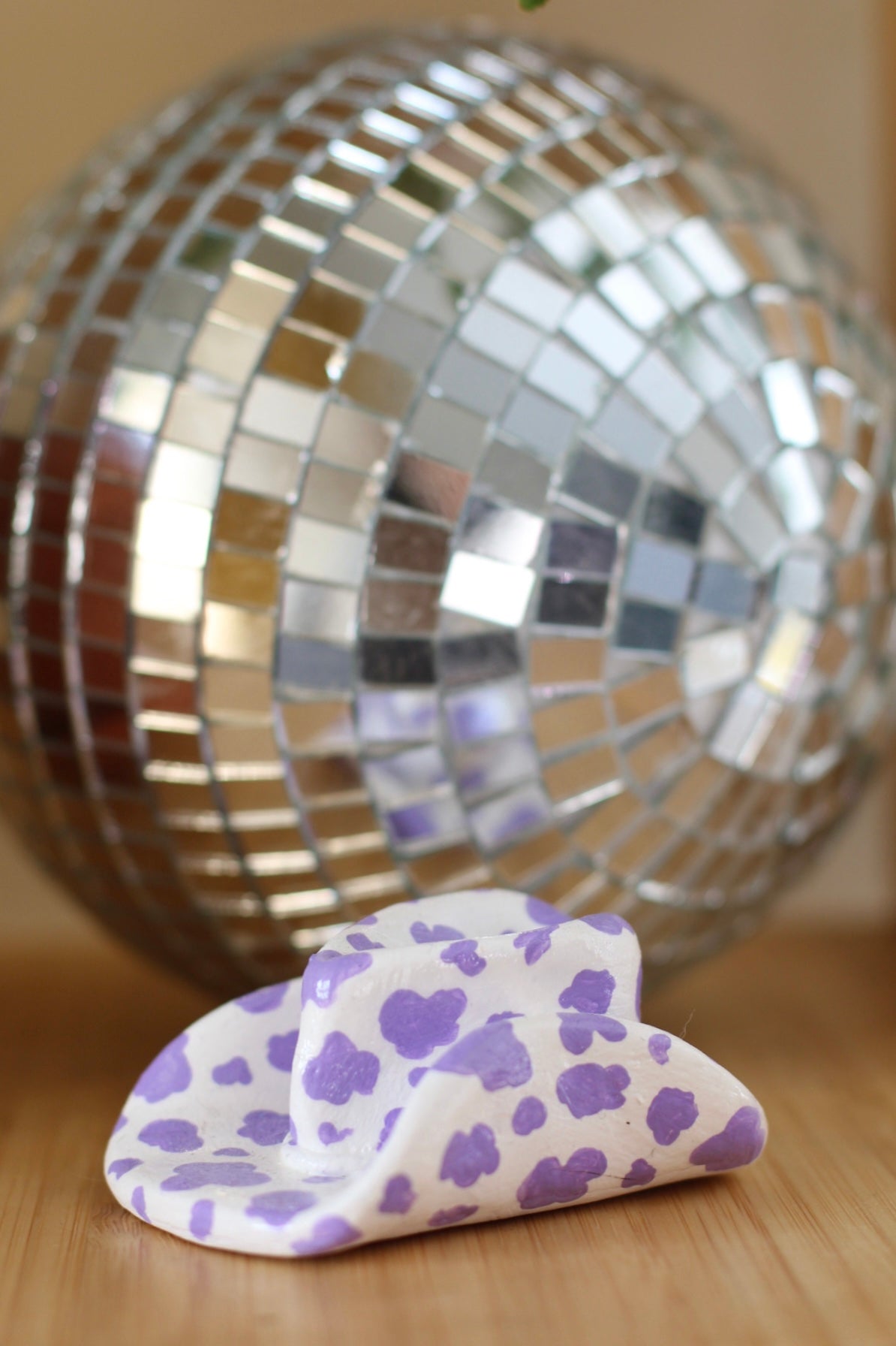 Cowboy Hat Incense Holder- Purple Cow Print