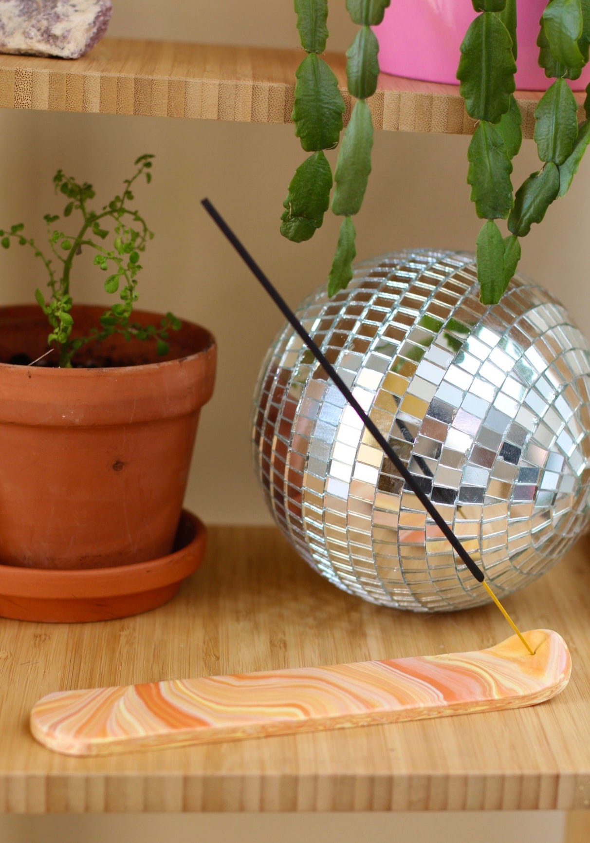 Marble Incense Holder- Tangerine