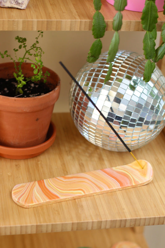 Marble Incense Holder- Tangerine